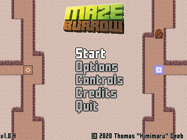 Maze Burrow v1.0.4 Title Screen
